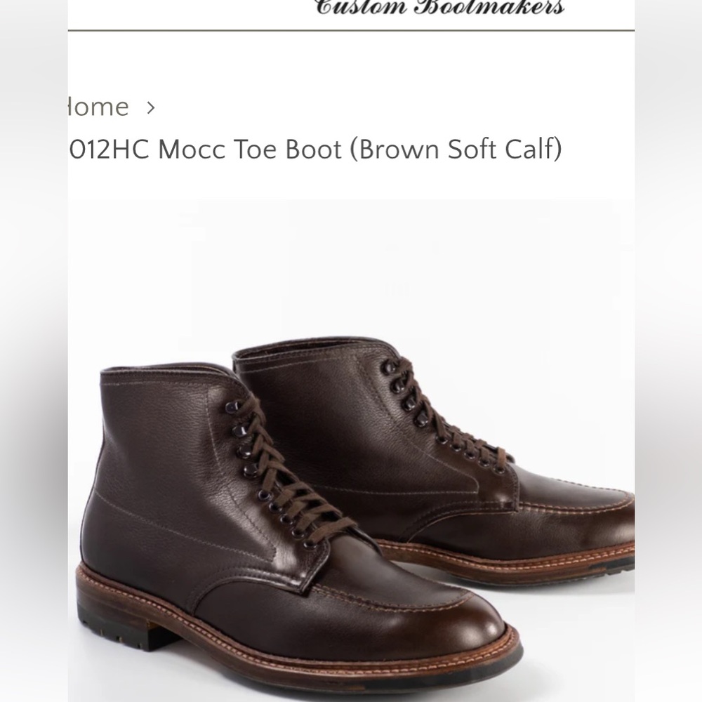 Alden New Indy 4012HC 11C Mocc Toe Boot (Brown Soft Calf)